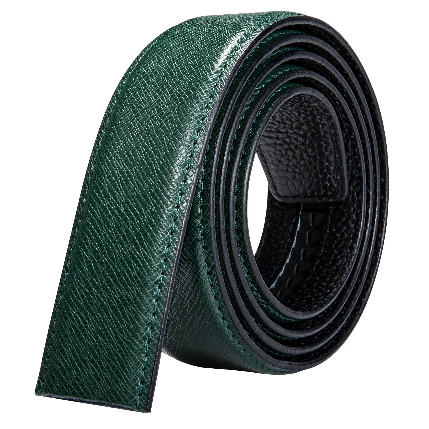 Men's Classy Blue Leather Belt, Automatic Buckle