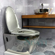 SDAYI modern style silver plated rimless ceramic wall hung toilet 