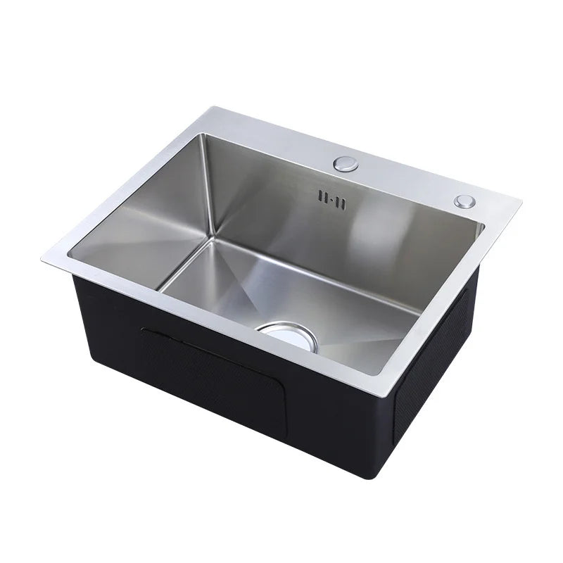 Single Bowl Stainless Steel Kitchen Sink Rectangular Vegetable Washing Basin Counter Installation Kitchen Fregaderos De Cocina