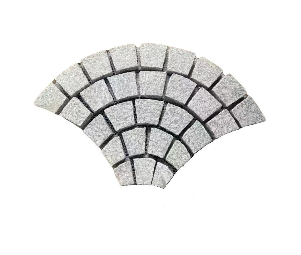 Custom White Fan Shape Granite For Outdoor Flooring 