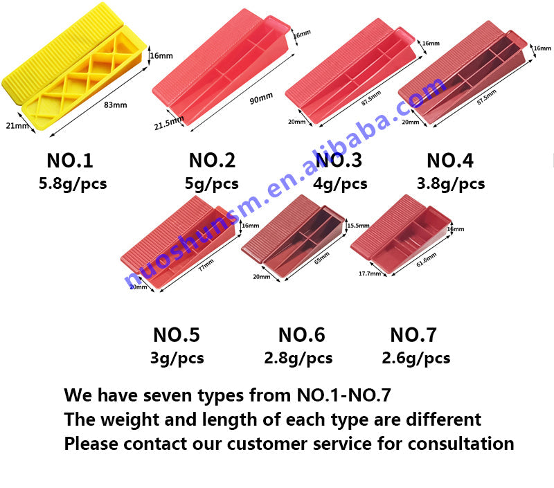 Ceramic floor tile leveling system with wedges 