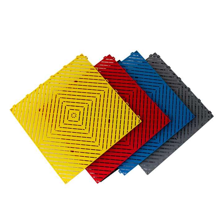Popular Design Garage Floor Tiles and Anti Slip Plastic Floor Tiles PP Bonded Garage Floor Tiles for Car Wash Area 