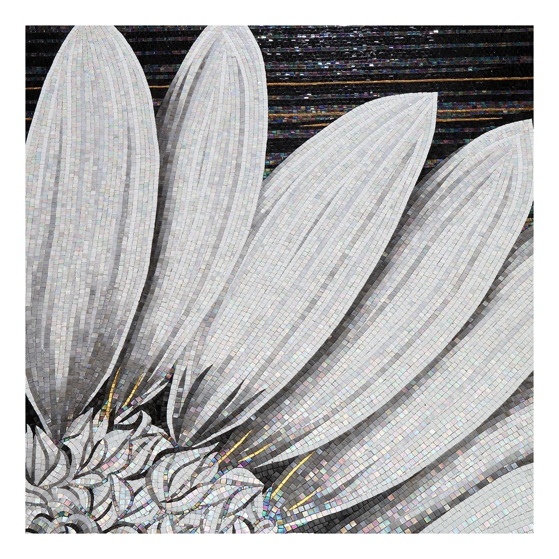 Custom Modern Flower and Bird Wall Mosaic 