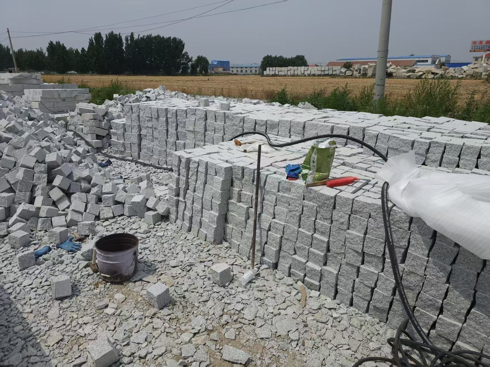 Multipurpose white grey glazed granite slab 