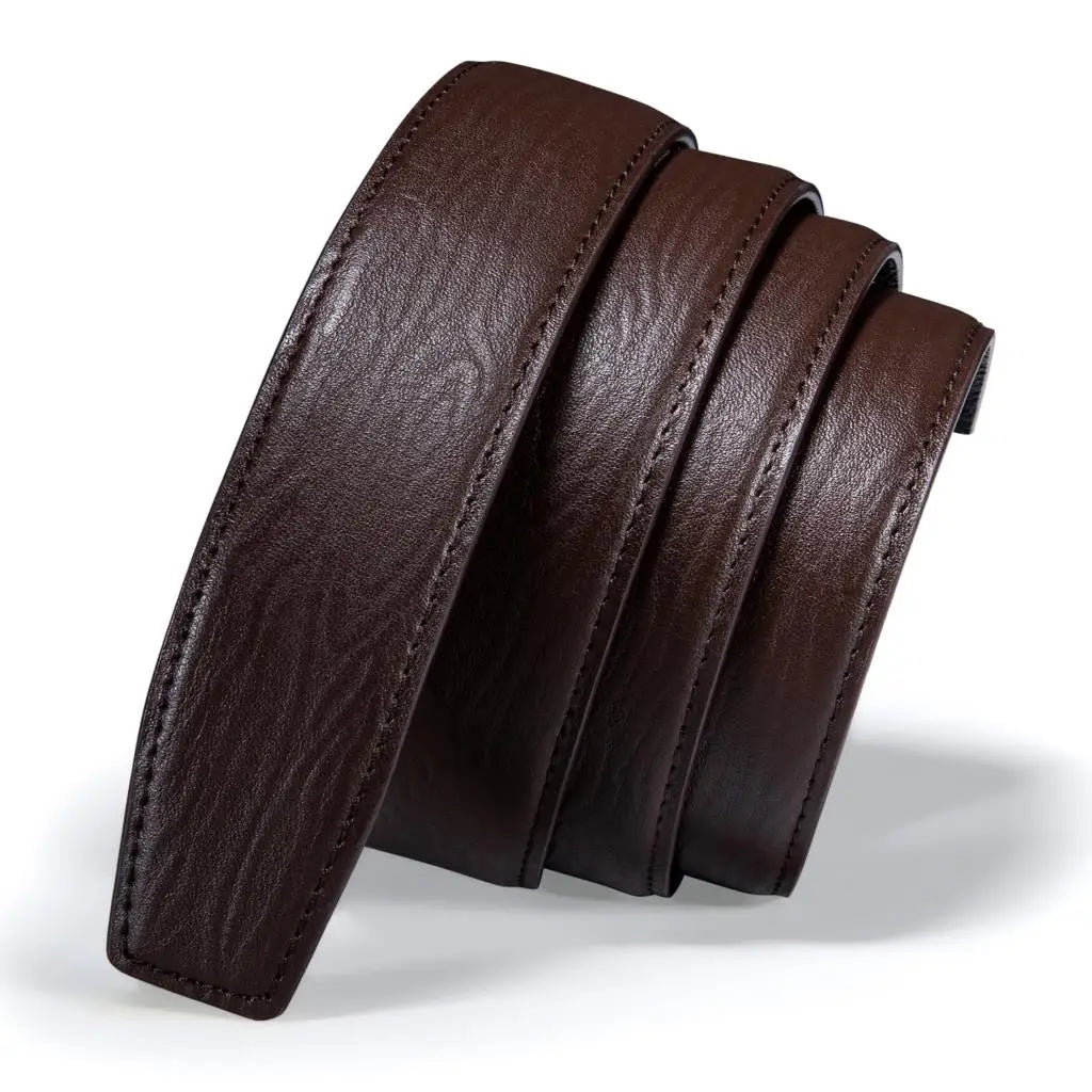 Thắt Lưng Da Bò 3.5cm Cao Cấp Không Khoá Màu Đỏ Xanh