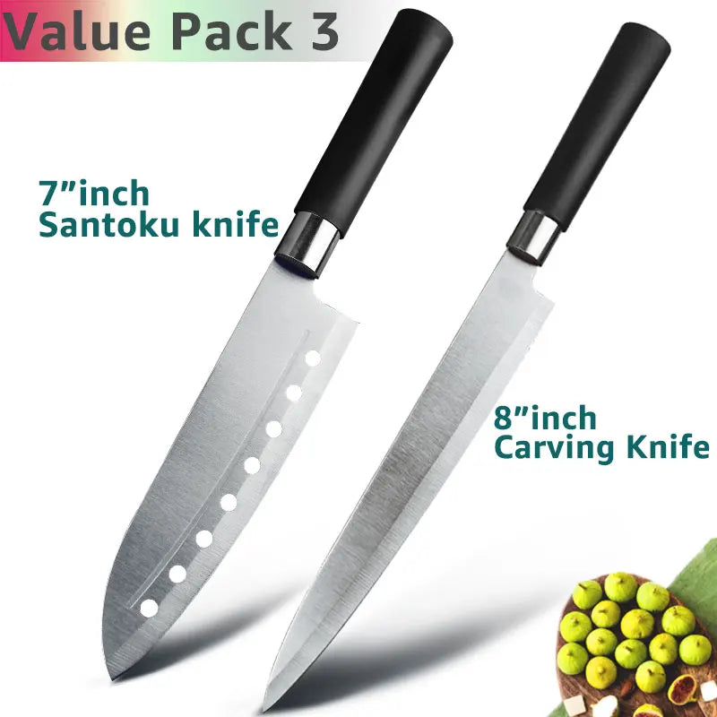 Bộ Dao Bếp Đa Năng Thép Không Gỉ Cao Cấp 5-8 Inch