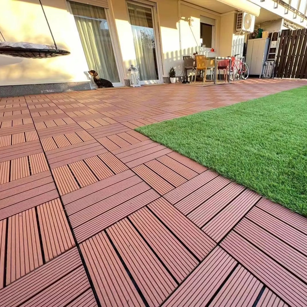 DIY assembled outdoor wood plastic flooring panels 
