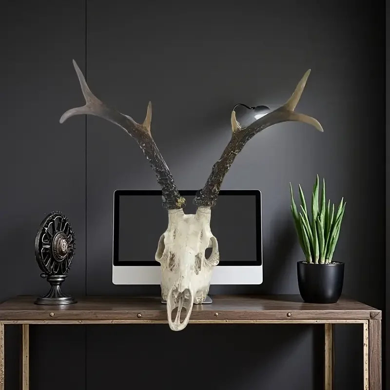 Gothic Sheep Head Skull Wall Decor - Elegant Beige/ Brown/white/gray/ Black/, Durable Resin Bone Pendant for Modern, Farmhouse - Daisan Mart