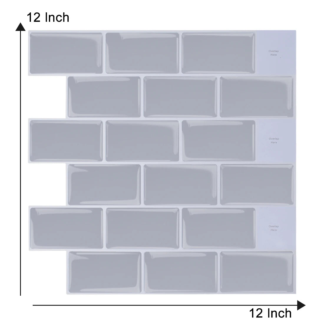Premium 12x12 inch Kicthen Bathroom Backsplash Wall Stickers Self adhesive vinyl wallpaper shell and stick 3D Metro effect tiles