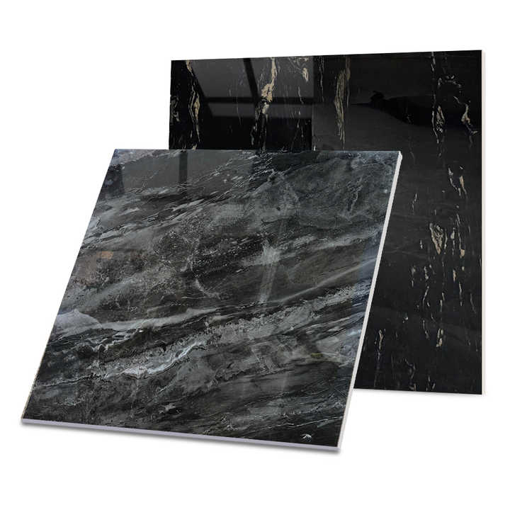 Factory Supply Dark Marble Pattern Ceramic Tiles Porcelain Floor Tiles Faux Marble Floor Tiles 80x80 Black Ceramic Floor