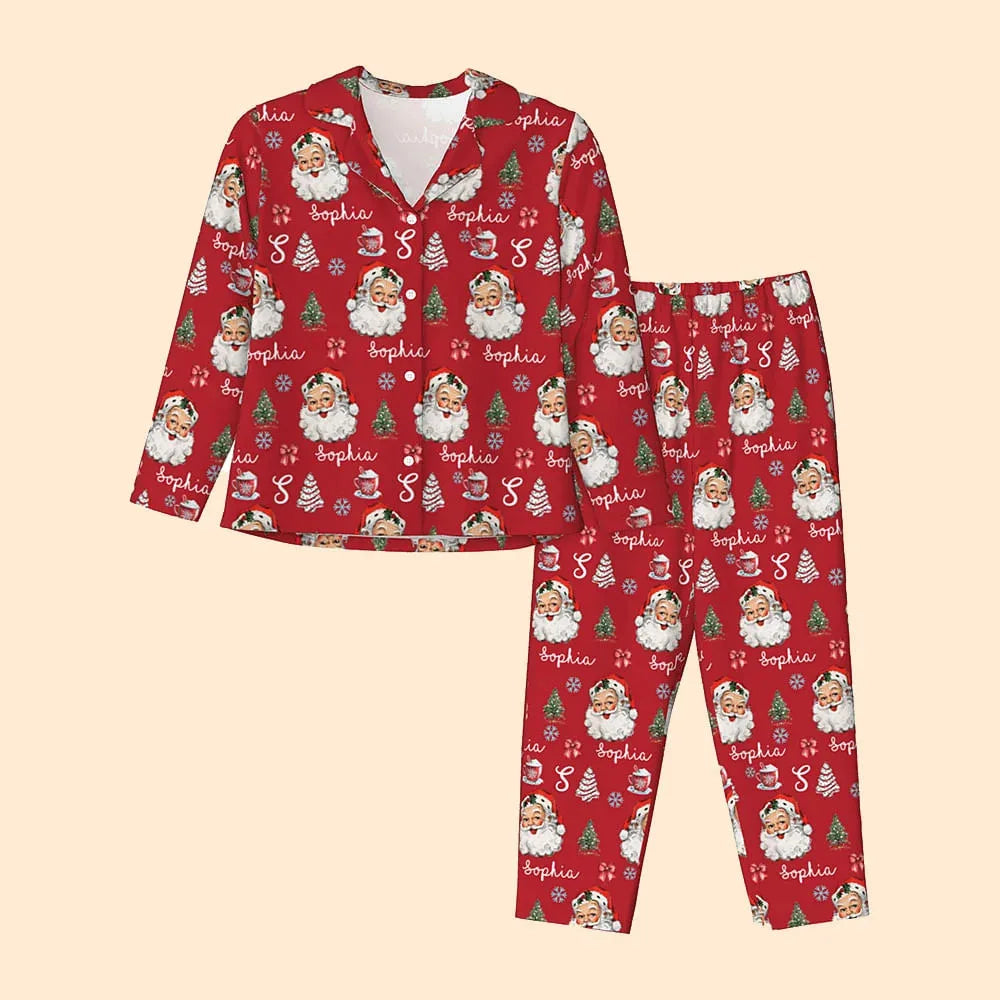 Bộ Pyjama Lụa Sữa Dài Tay Tuỳ Chỉnh - Nút Gài 2 Món