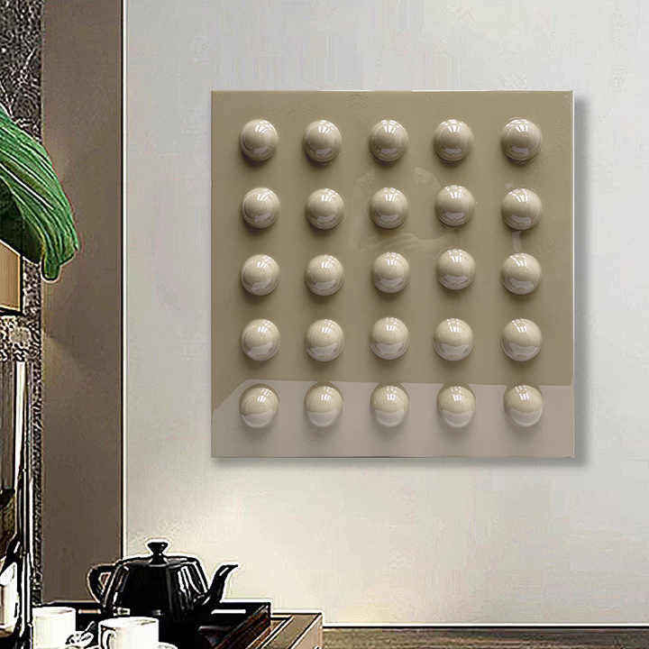 JZ Home Decor Large Multimedia Art 3D Polka Dot Painting Abstract Artwork Luxury Wall Decor 