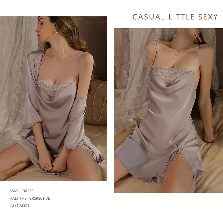 Váy Ngủ Ren Quyến Rũ Size Lớn Đơn Giản Ice Silk