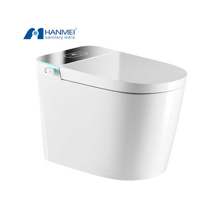 Luxury Smart Toilet with Auto Flush Sensor, Heated Seat and Hidden Tank - The Future of Bathroom Hygiene 