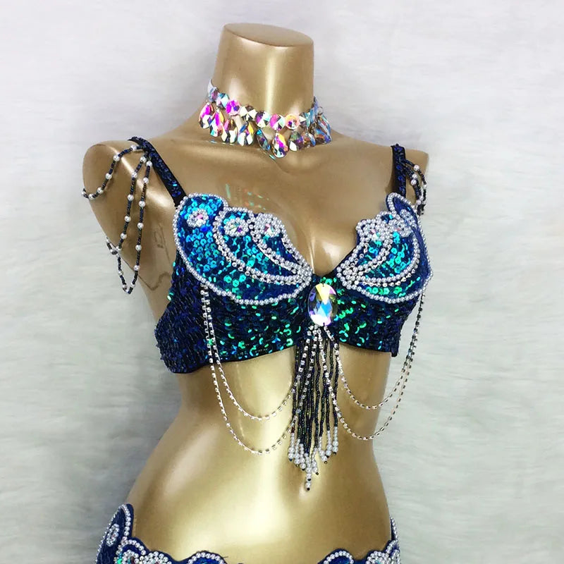 Áo Bra Múa Bụng Đính Hạt Sequin Gợi Cảm Sân Khấu - Daisan Mart