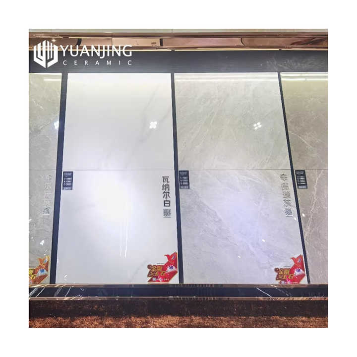 800x800mm full body marble tile, glossy white, continuous pattern, porcelain slab, anti-slip marble, living room floor tiles 