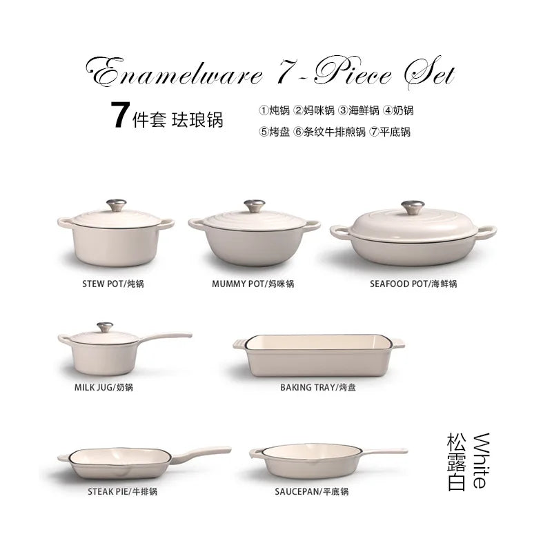 Bộ Nồi Chảo Gang Tráng Men Đa Năng Bền Bỉ