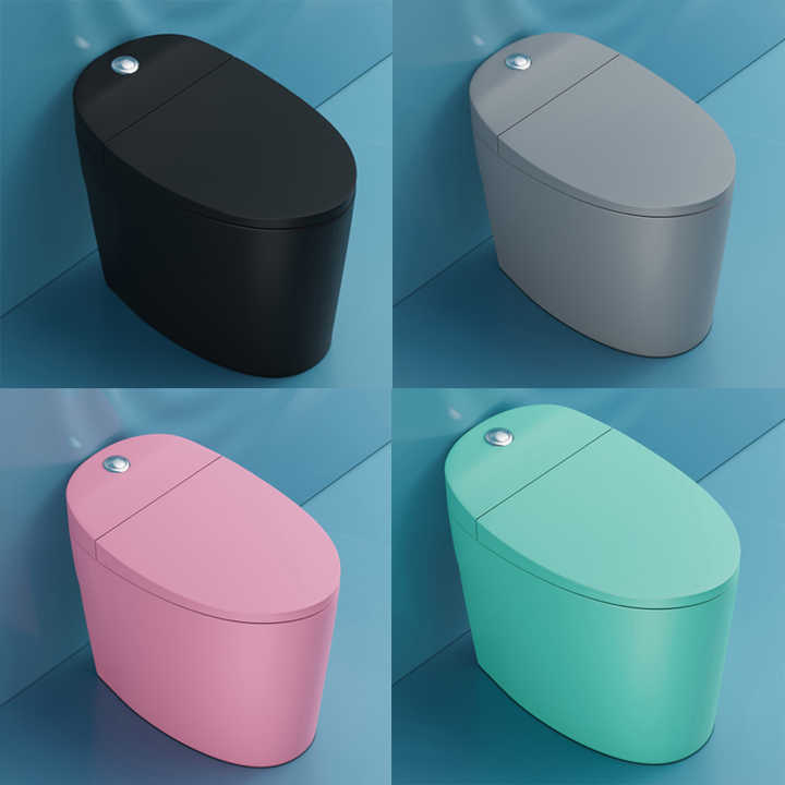 Color design Ceramic pulse no basin floor mounted foot flush electronic toilet one piece bathroom 
