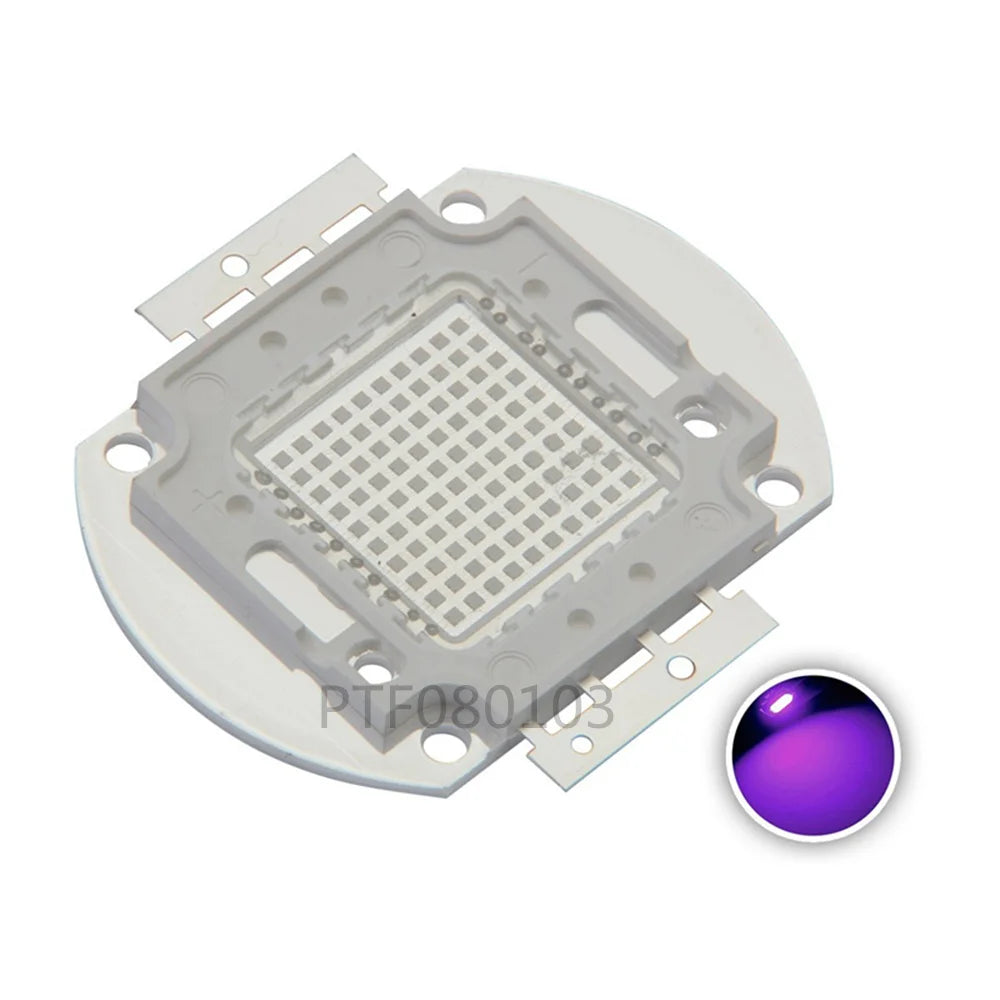 Chip LED Tím UV 395nm Công Suất Cao 20W-100W - Daisan Mart