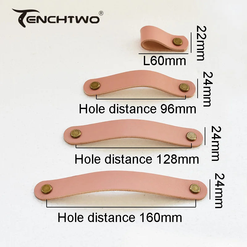 Nordic Style Pink Leather Handle Furniture Drawer Cupboard Kitchen Cabinet Door Knobs Pull Children's Room Cabinet Handles