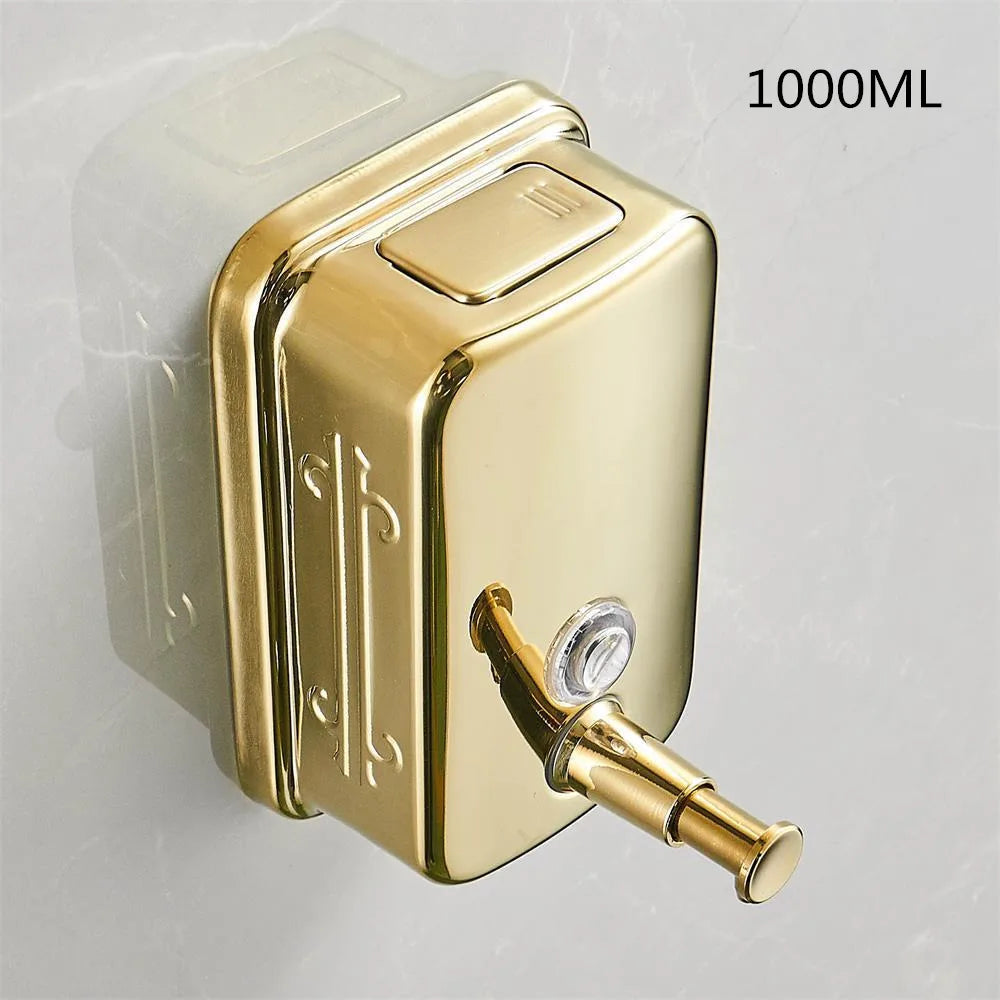 Bình Xà Phòng Treo Tường Inox Vàng Sang Trọng 304 - Daisan Mart