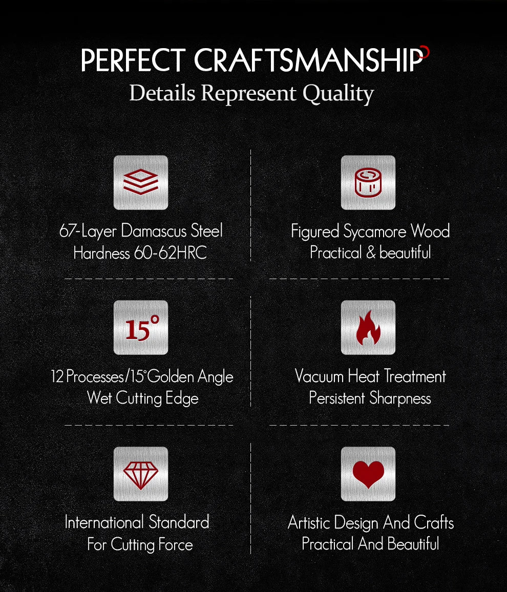 HEZHEN Kitchen Knife 67 Layers Damascus Steel Professional