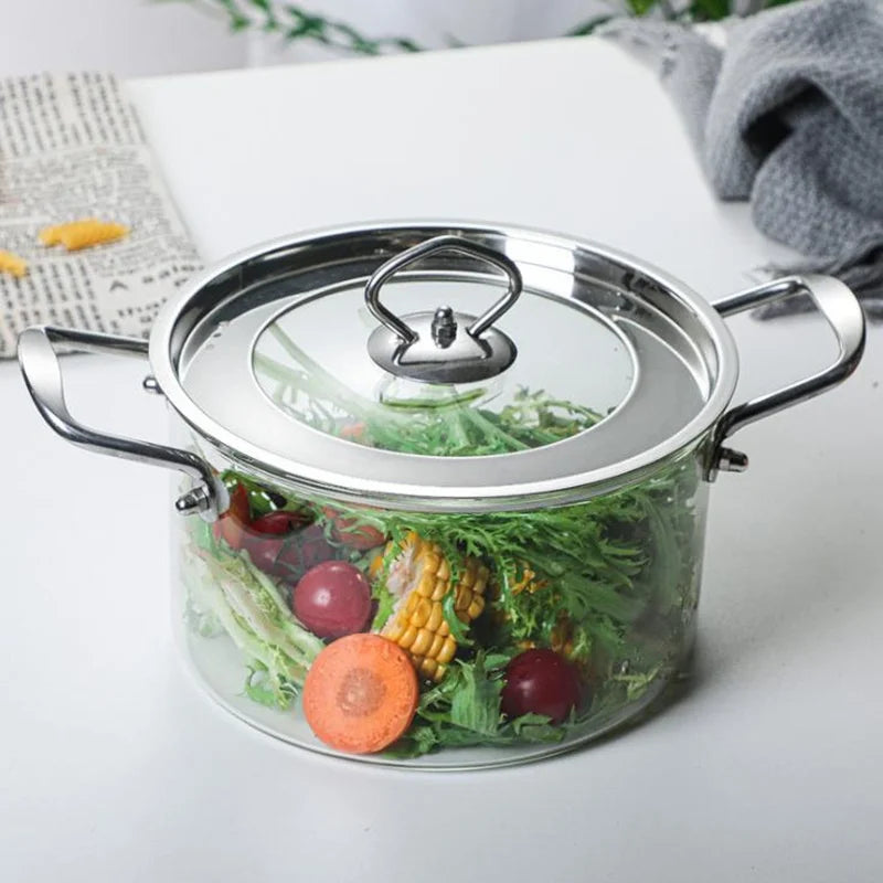 Nồi Lẩu Thủy Tinh Borosilicate Inox Đa Năng Cao Cấp