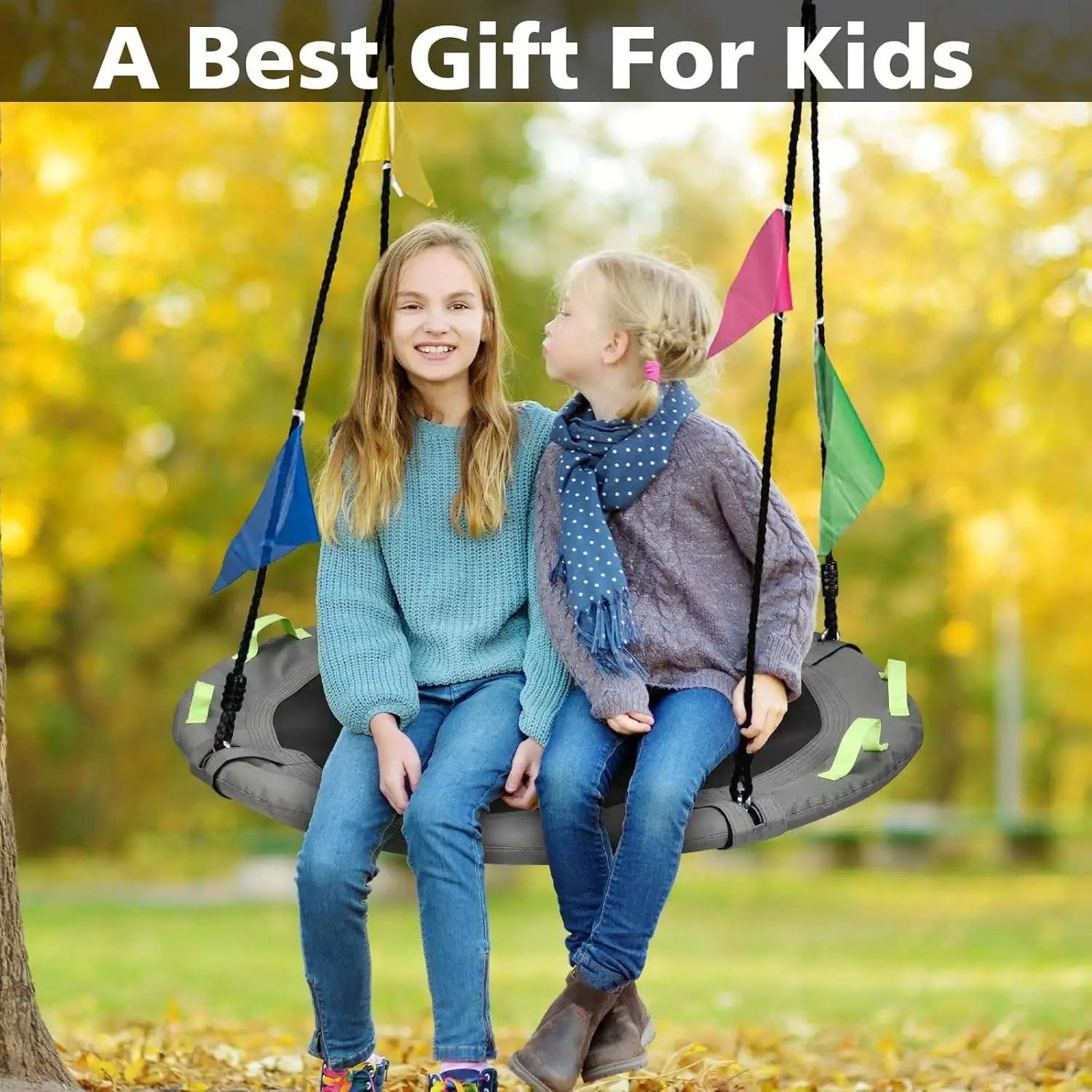 Zoshine Single Color Professional Fabric Tree Swing Hot Sale Cheap Price Outdoor Gray Color Fabric Tree Swing for Children Use - Daisan Mart