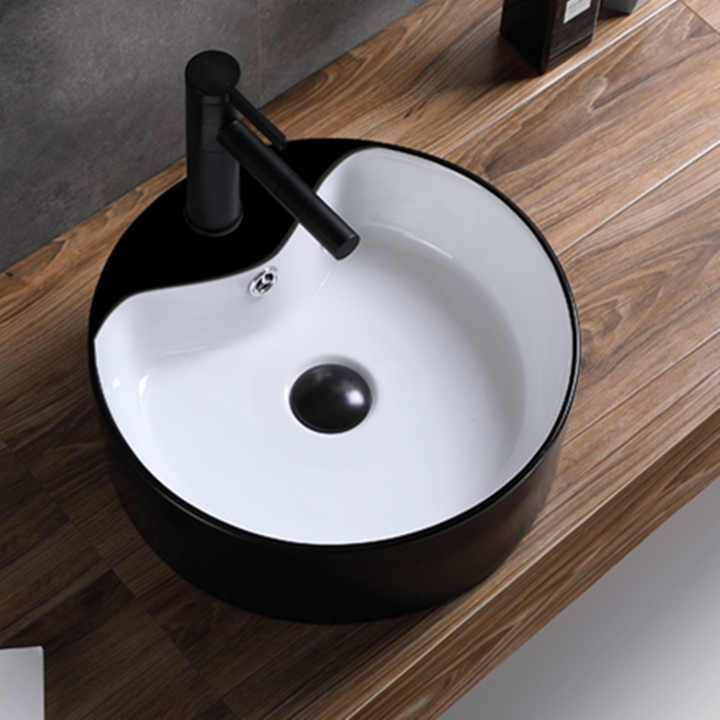 Factory price black and white ceramic wash basin on sale 