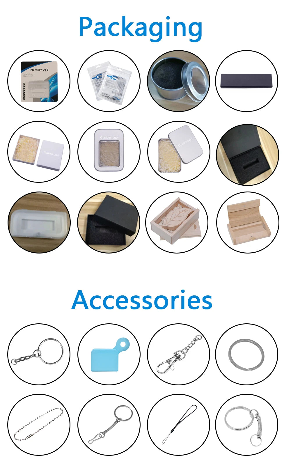 Set of 50 USB Flash Drives 2.0 with Various Convenient Capacity