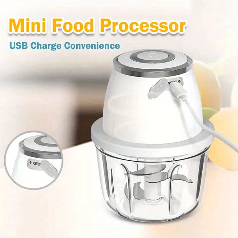 Máy Xay Thịt & Tỏi Mini Đa Năng Không Dây Tiện Lợi