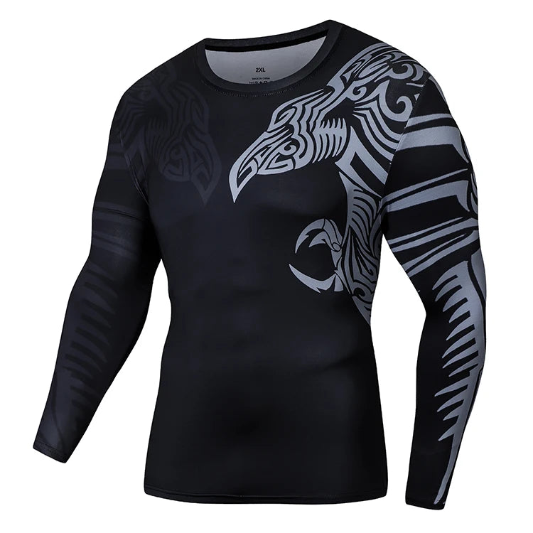 Men's Long Sleeve Bodycon Gym Sports T-Shirt