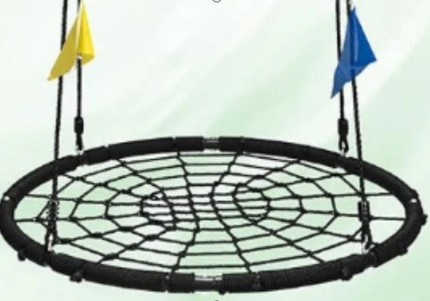 Zoshine 40-Inch Net Swing in Stock Reinforced Spider Web Tree Swing Rust-resistant Black Round Rope Swing Garden Backyard Use - Daisan Mart