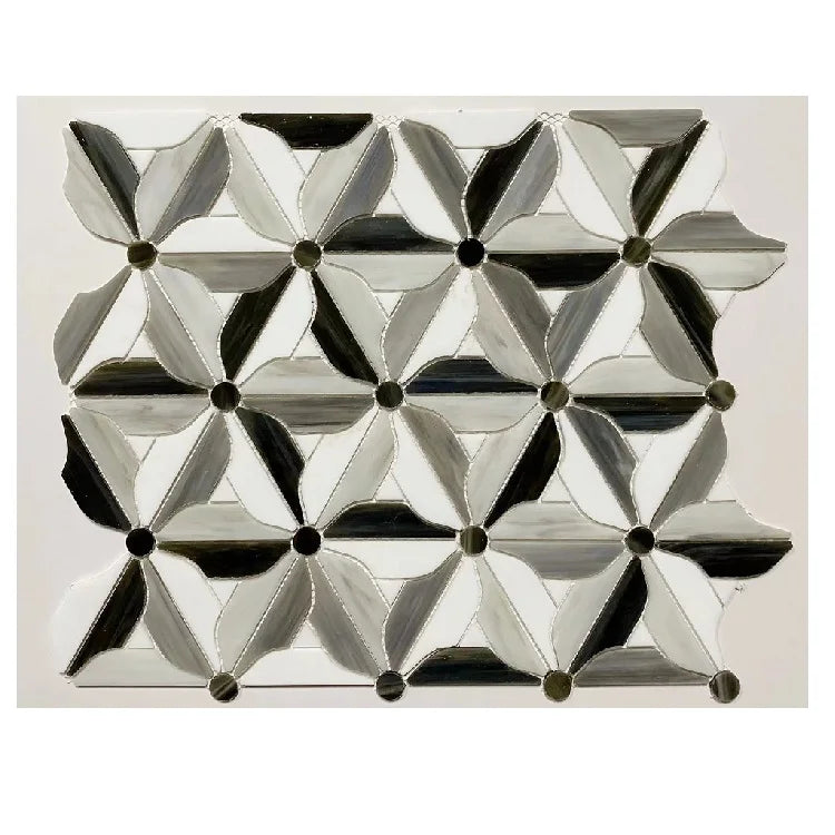 Mosaics Modern Scandinavian B&B Living Room Balcony Bathroom Kitchen Wall and Floor Glass Tiles Look Like Natural Marble Mosaic - Daisan Mart