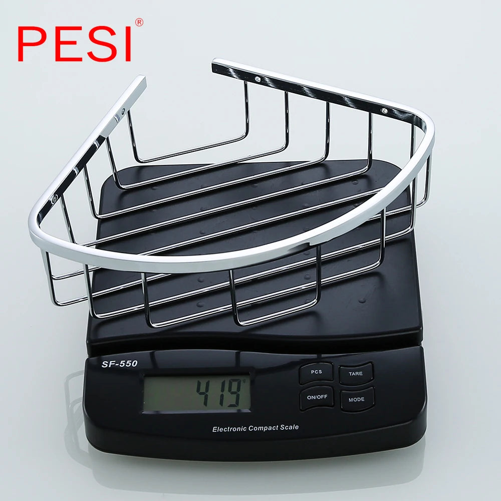 Bathroom Shelf Black Stainless Steel Single Bathroom Shelves Shower Storage Rack Wall Mounted Corner Basket Shampoo Shelf. - Daisan Mart