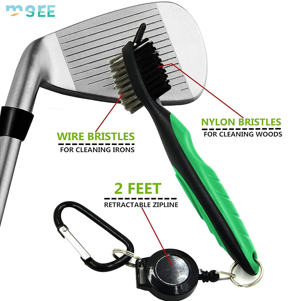 2Ft Retractable Cord &amp; SeeMore Golf Brush with Aluminum Hook