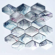 2024 Modern Custom 3D Long Hexagon Metal Mosaic Tiles for Bathroom Wall Decoration 