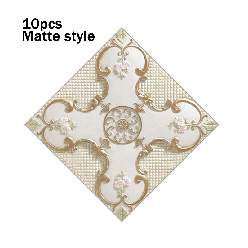 8cm Waterproof Wall Tiles - Set of 10 PVC Pieces