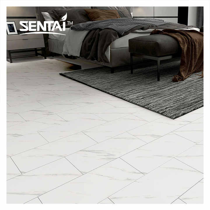 Sàn gỗ SPC giá rẻ dễ vệ sinh, ván sàn vinyl kỹ thuật khô màu trắng cho sàn vinyl