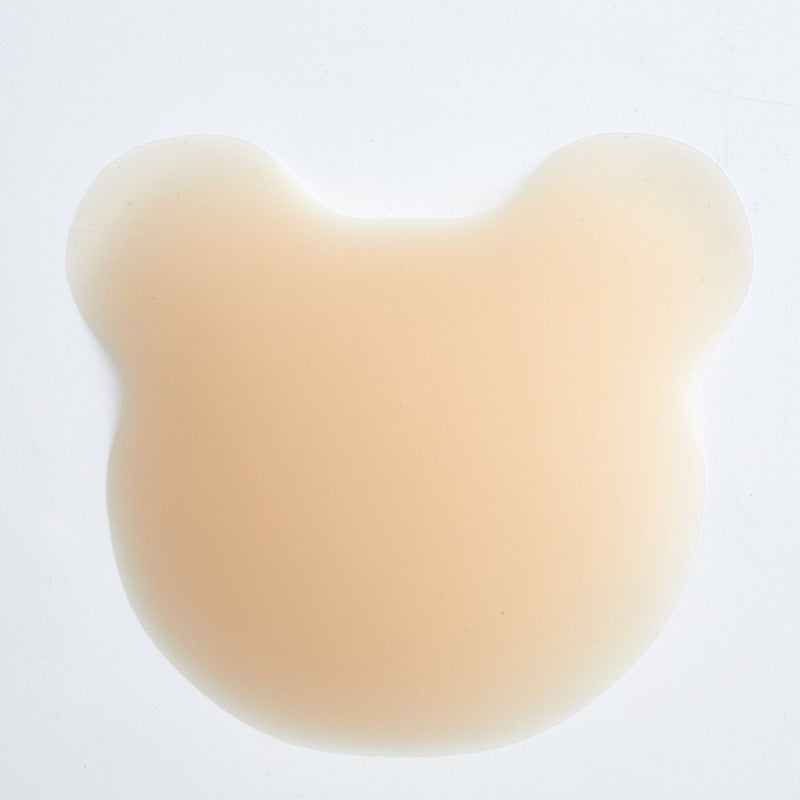 Bán sỉ Miếng dán ngực silicone nâng hình đầu gấu trúc nhỏ dễ thương, mỏng, tàng hình, chống lộ, màu trơn, kèm băng dính mềm mại gợi cảm. - Daisan Mart