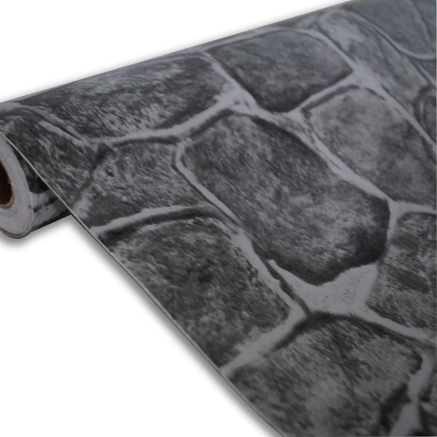 Dark Grey Stone Peel and Stick Removable Wallpaper Castle Tower Rustic Paper Fortress Stone Self Adhesive Wallpaper Removable