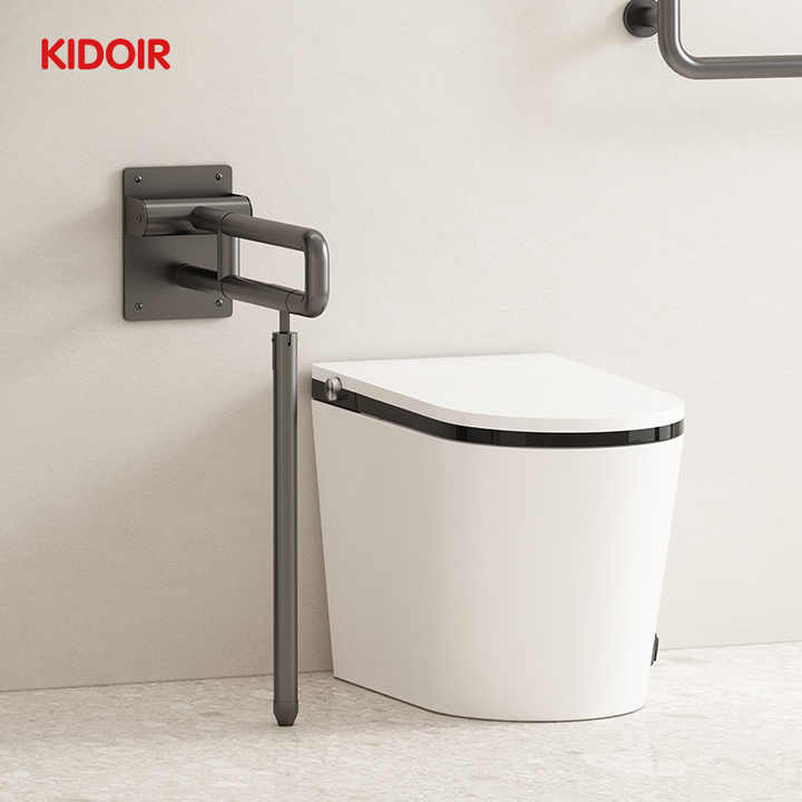 Tay vịn chống trượt Matt Gun Grey Ada bằng thép không gỉ 304 có thể gập lại, dùng cho nhà vệ sinh dành cho người khuyết tật, người già