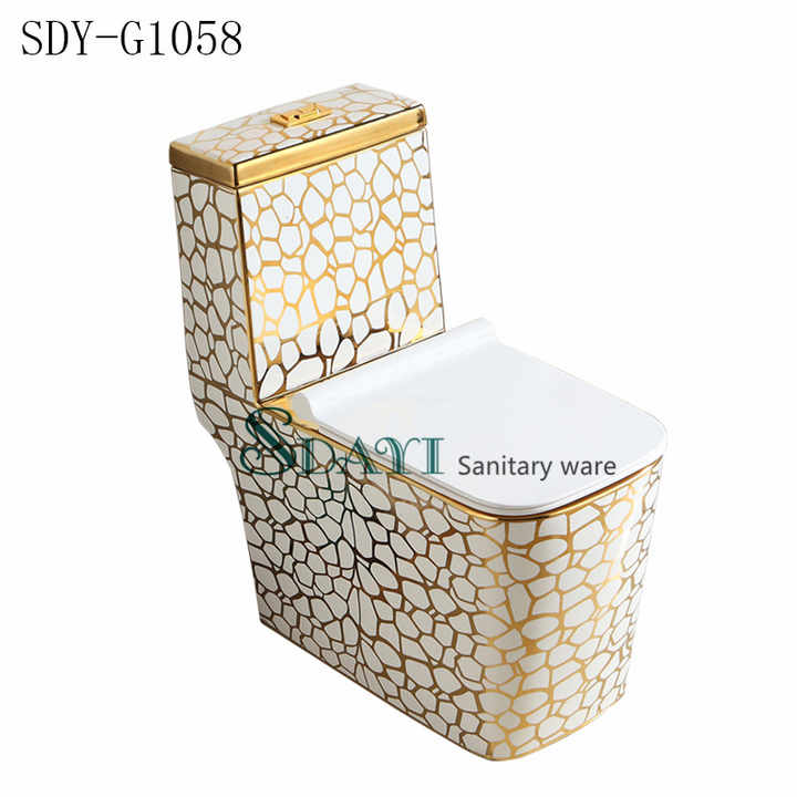 Price of gold plated ceramic toilet 