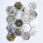 GAHEX7312 Modern hexagonal aluminum wall tiles designed for living room bathroom interior decoration available graphic design 