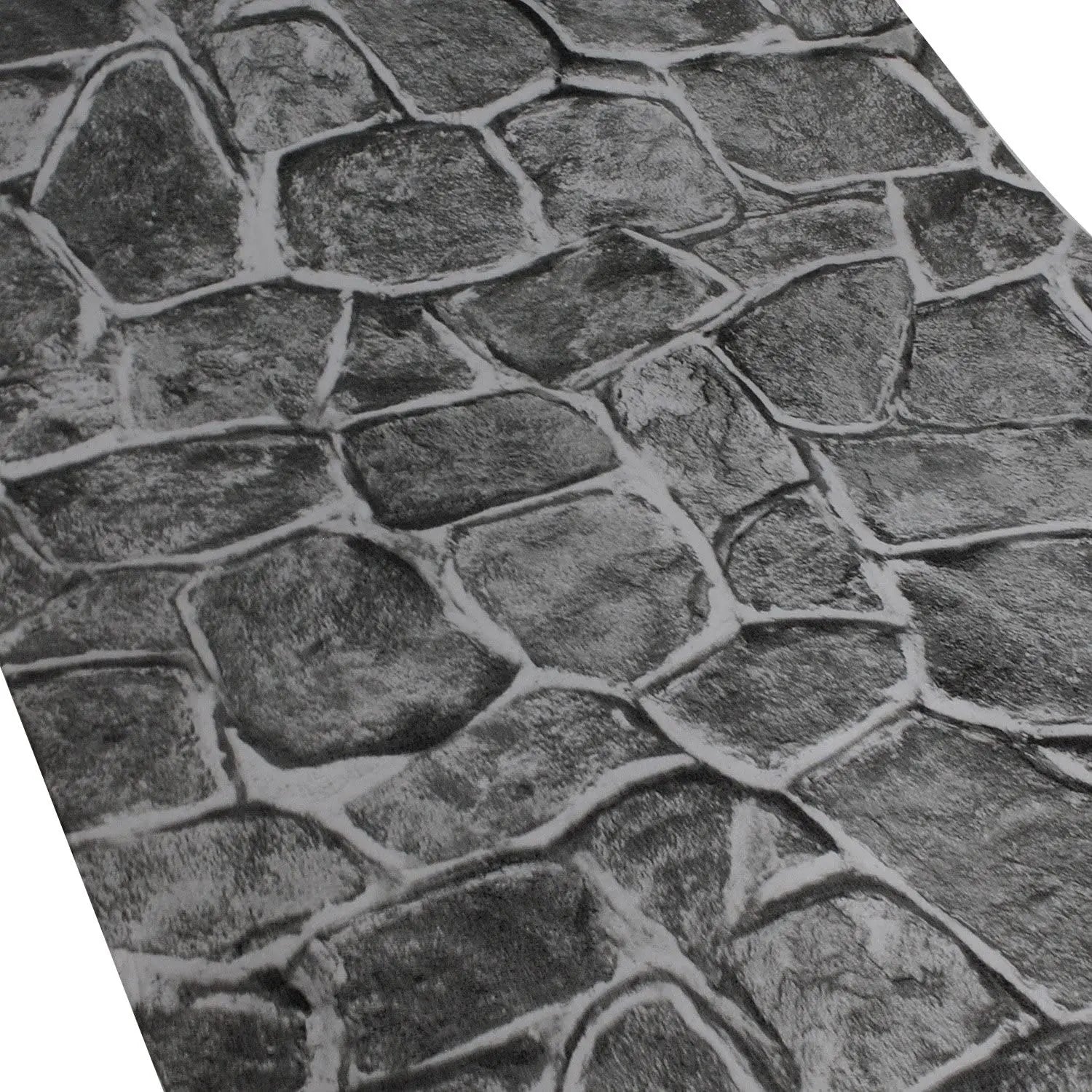 Dark Grey Stone Peel and Stick Removable Wallpaper Castle Tower Rustic Paper Fortress Stone Self Adhesive Wallpaper Removable