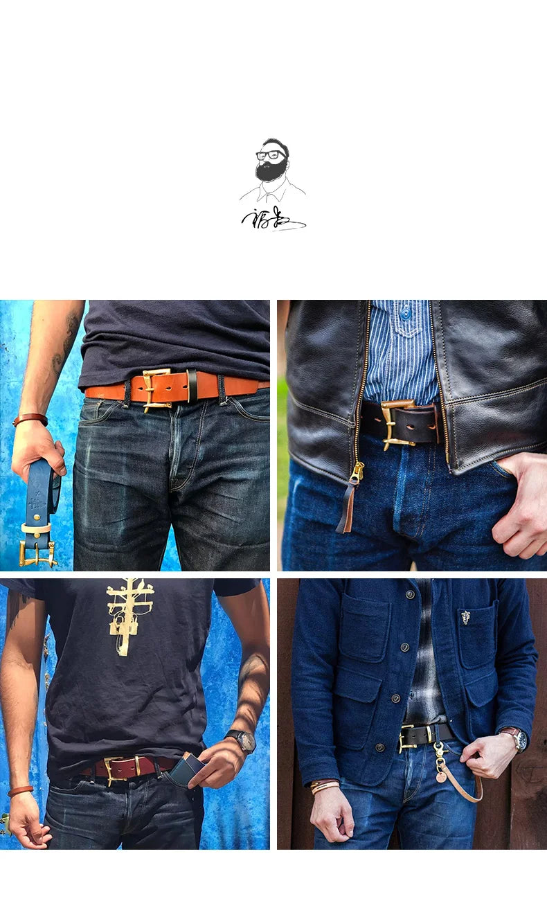 Thắt Lưng Da Bò Cao Cấp Maden Vintage Cho Nam Nữ