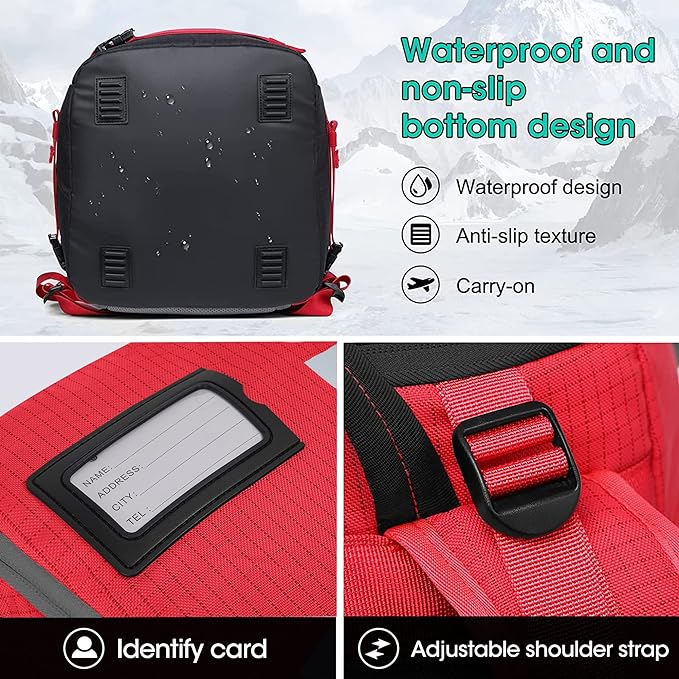 High quality large capacity snow backpack for men and women, with snowboard and snowboard suspension system, for outdoor skiing. 