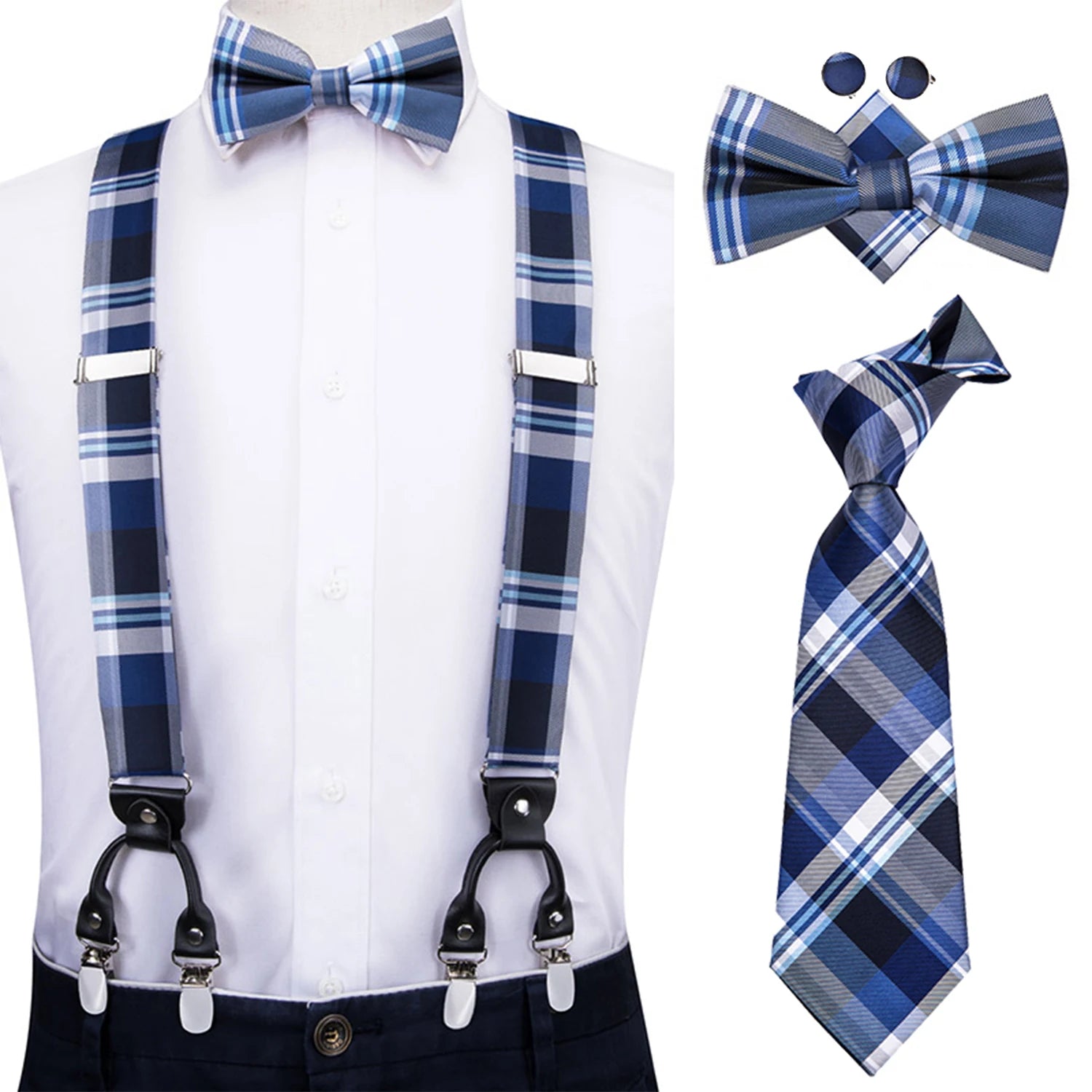 奢華復古金色花卉男士高領絲綢腰帶和領結