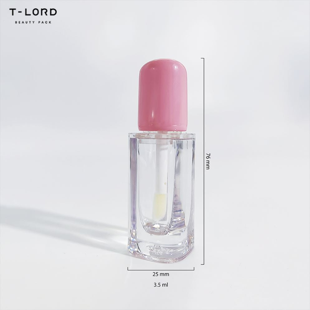 3.5ml Plastic Empty Lip Gloss Tube with Screw Cap, Refillable, Custom Pink, for Lip Care and Cosmetic Storage 