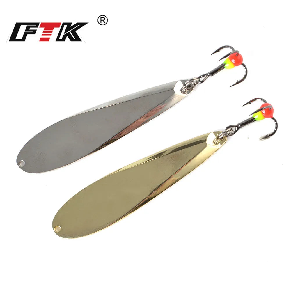 Gold and Silver Vertical Ice Fishing Lure 73mm 12g Sea Bass Mackerel